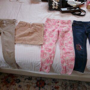Girls Size 6-7 Bottoms Lot - Three pants one skirt